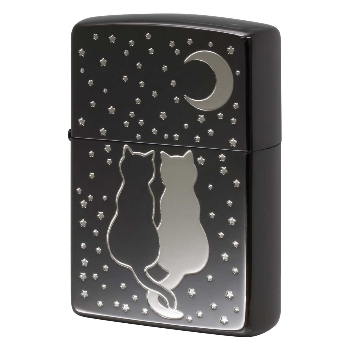 ジッポー ZIPPO ライター キャットシリーズ メタル 月夜に2匹の猫 黒 2BKS-TCATS/銀 2SBK-TCATS 月と猫 銀メッキ 2SIM-MOONCAT/黒ニッケルメッキ2BKSM-MOONCAT