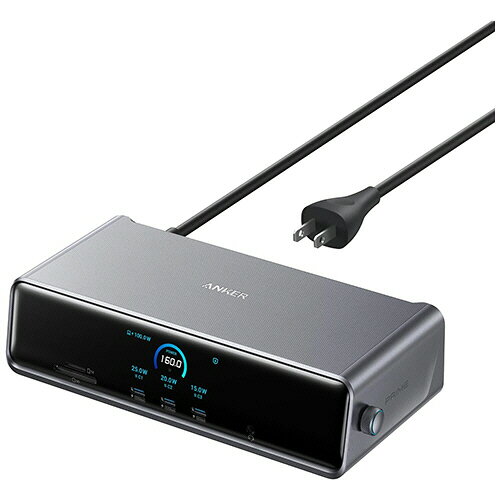 ANKER アンカー Anker Prime ドッキングステーション 14-in-1 Triple Display DisplayLink グレー A83B35A1