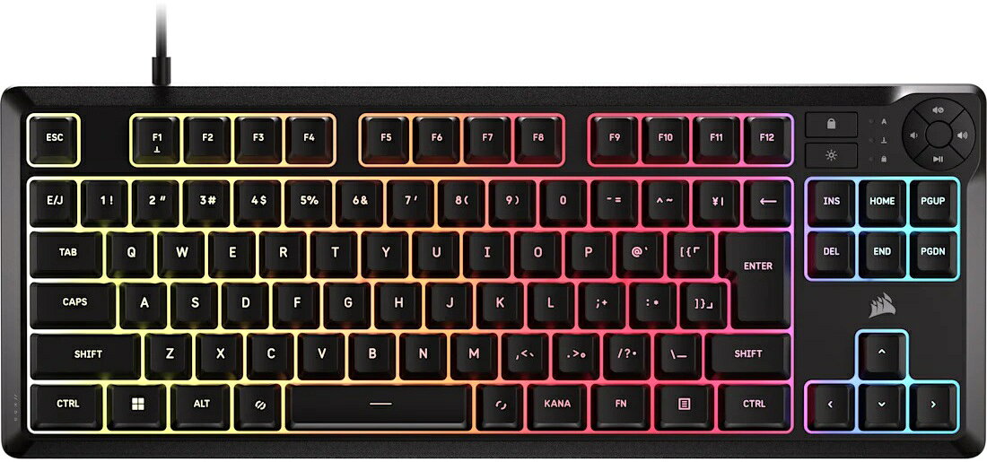 CORSAIR コルセア K55 CORE TKL RGB ゲーミングキーボード 8 ゾーン テンキーレス ブラック CH-9216065-JP