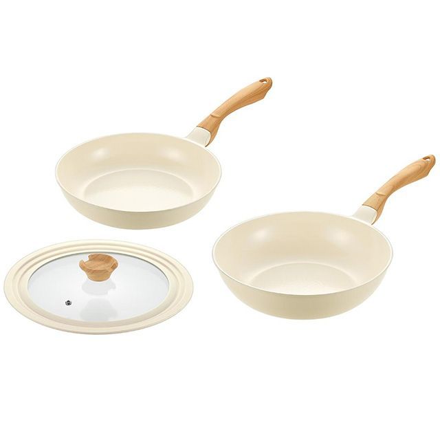 よこやま ヴェライトIHセラミックコーティング フライパン26cm＆いため鍋28cm 24・26・28兼用ガラス蓋付VLIH-1500S
