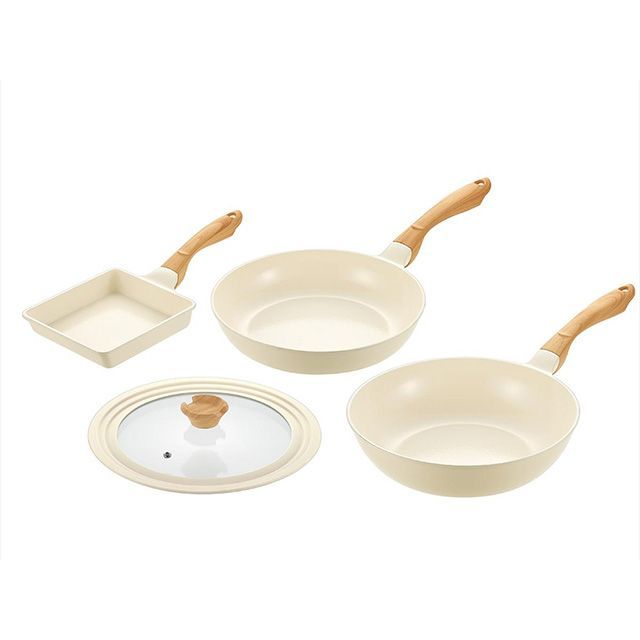 よこやま ヴェライトIHセラミックコーティング フライパン26cm＆玉子焼15×18cm＆いため鍋28cm 24・26・28兼用ガラス蓋付VLIH-2000S