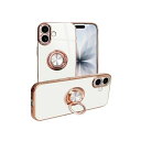 シズカウィル iPhone17 ケース カバー リング付きケース グリッティア 1個 リング ホワイト APIP17CL5WH