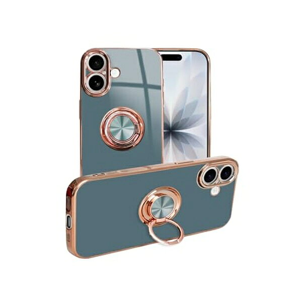 シズカウィル iPhone17 ケース カバー リング付きケース グリッティア 1個 リング グレー APIP17CL5GR