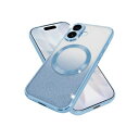シズカウィル iPhone17 ケース カバー MagSafe対応 耐衝撃 キラキラ クリアケース ハイブリッド6 1個 ブルー APIP17HI6BL