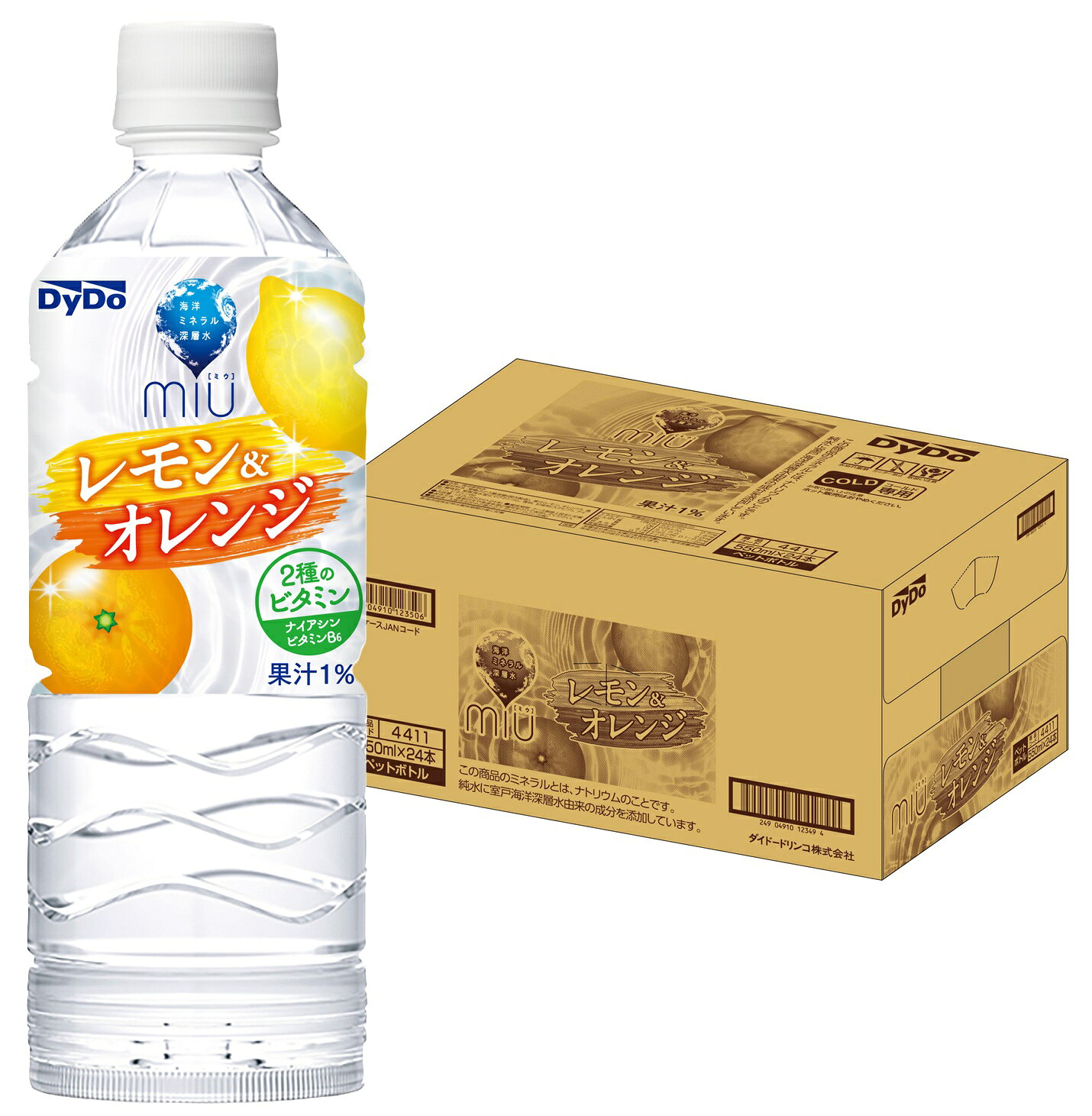 ダイドー ミウ レモン＆オレンジ550ml×24本入×2ケース