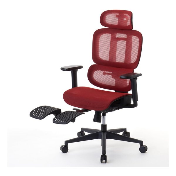 ROOMWORKS ルームワークス オフィスチェア M5シリーズ 多機能フルメッシュワークチェア レッド RM5-RD