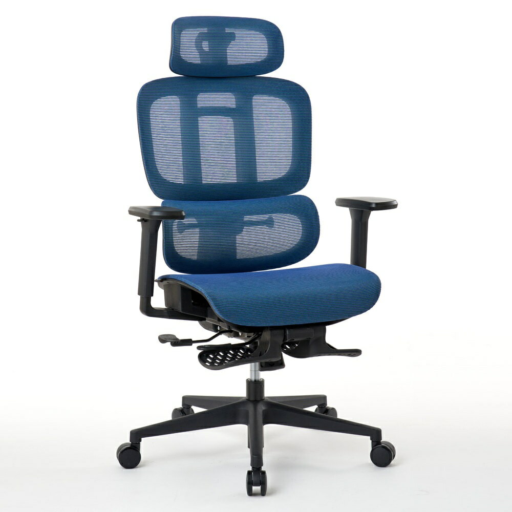 ROOMWORKS ルームワークス オフィスチェア M5シリーズ 多機能フルメッシュワークチェア ブルー RM5-BL