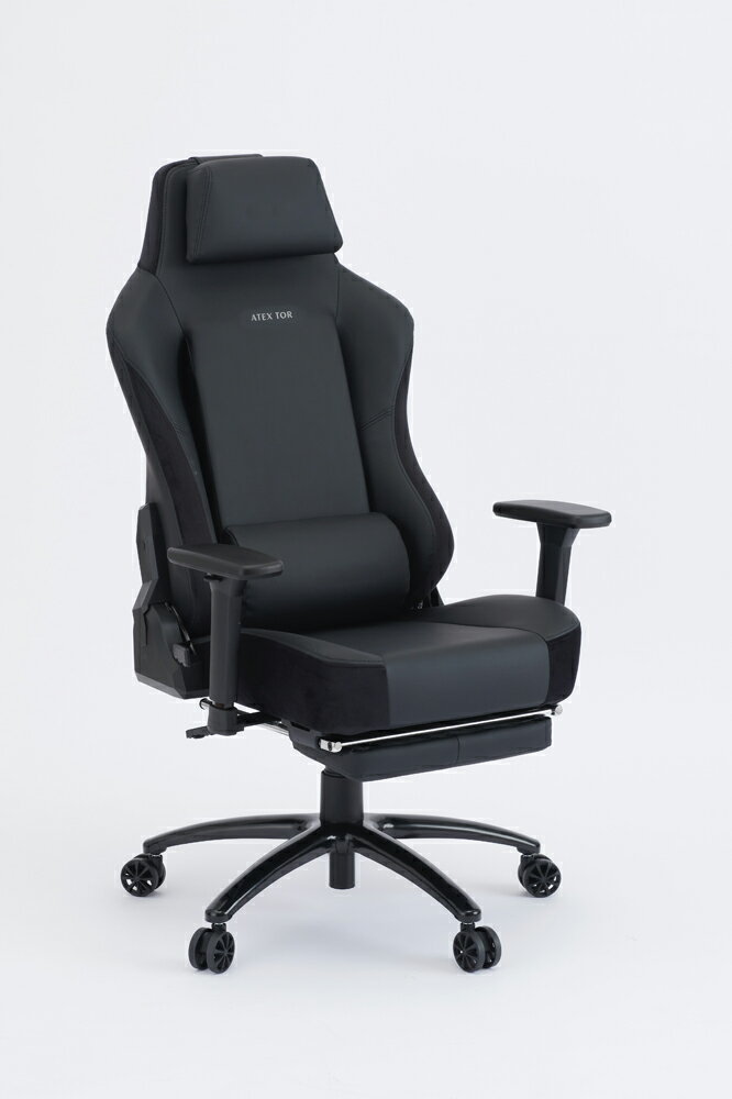 アテックス ゲーミングチェア ブラック AX-HX440BK ATEX TOR トール