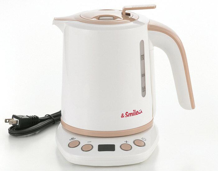 タマハシ &smile こぼれにくい温度調整電気ケトル1.0L AS-102