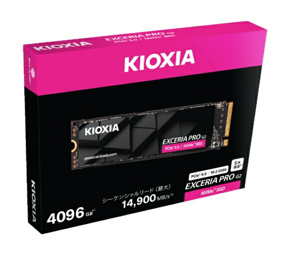 KIOXIA｜キオクシア 内蔵SSD PCI-E Gen5接続 EXCERIA PRO G2 SSD-CK4.0N5PRG2J 4TB /M.2