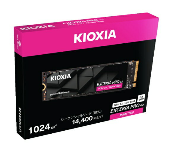 KIOXIA｜キオクシア 内蔵SSD PCI-E Gen5接続 EXCERIA PRO G2 SSD-CK1.0N5PRG2J 1TB /M.2