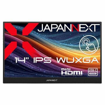 JAPANNEXT JN-MD-EiT14WX タッチパネル液晶ディスプレイ 14型/ 1920×1200/ miniHDMI×1、USB-C×2/ ツートン ブラック/ シルバー / スピーカー有/