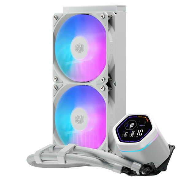 クーラーマスター 水冷CPUクーラー 120mmファンx2 LGA1851/1700/1200/1156/1155/1151/1150・AM5/AM4 MasterLiquid Core Nex Digital 240 White ARGB ホワイト MLX-D24M-A18PW-RD