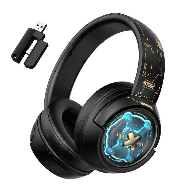 ONIKUMAGAMING ゲーミングヘッドセット ブラック GT802BK ワイヤレス Bluetooth/USB-C＋USB-A ＋有線 /両耳 /ヘッドバンドタイプ