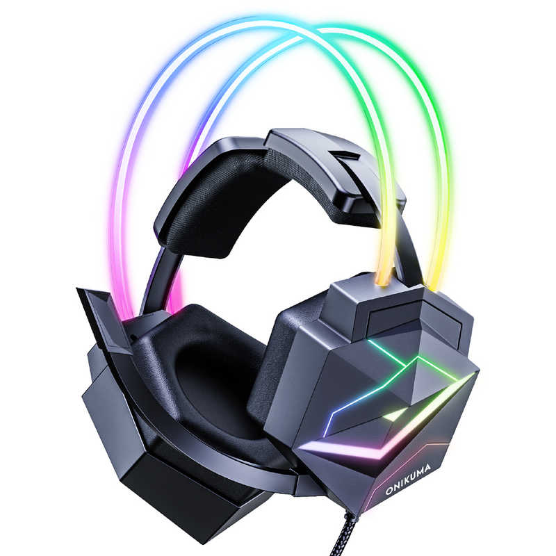 ONIKUMAGAMING ゲーミングヘッドセット X20 Pro RGB ブラック X20BK φ3.5mmミニプラグ＋USB /両耳 /ヘッドバンドタイプ