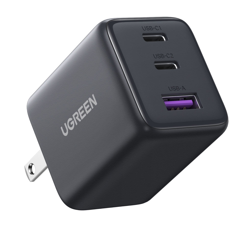 UGREEN X515 充電器 30W 3ポート Type-C GaN 急速充電器 ACアダプター iPhone 17 16 15 14 iPad Galaxy S25 Android 小型 黒