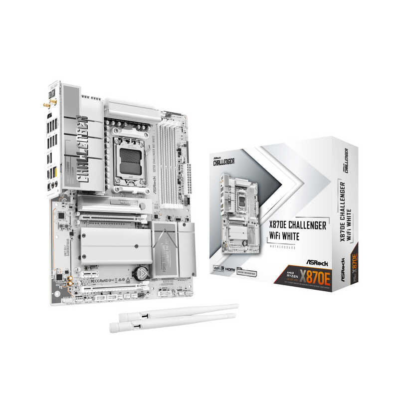 ASRock マザーボード X870E CHALLENGER WIFI WHITE
