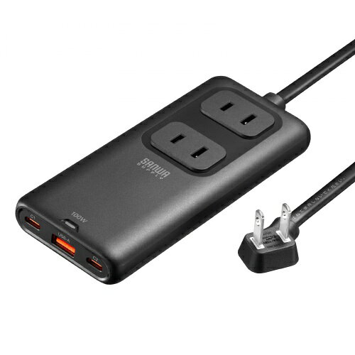 サンワサプライ スリムタップ PD 100W TAP-SLIM7U-15BKの楽天市場掲載画像