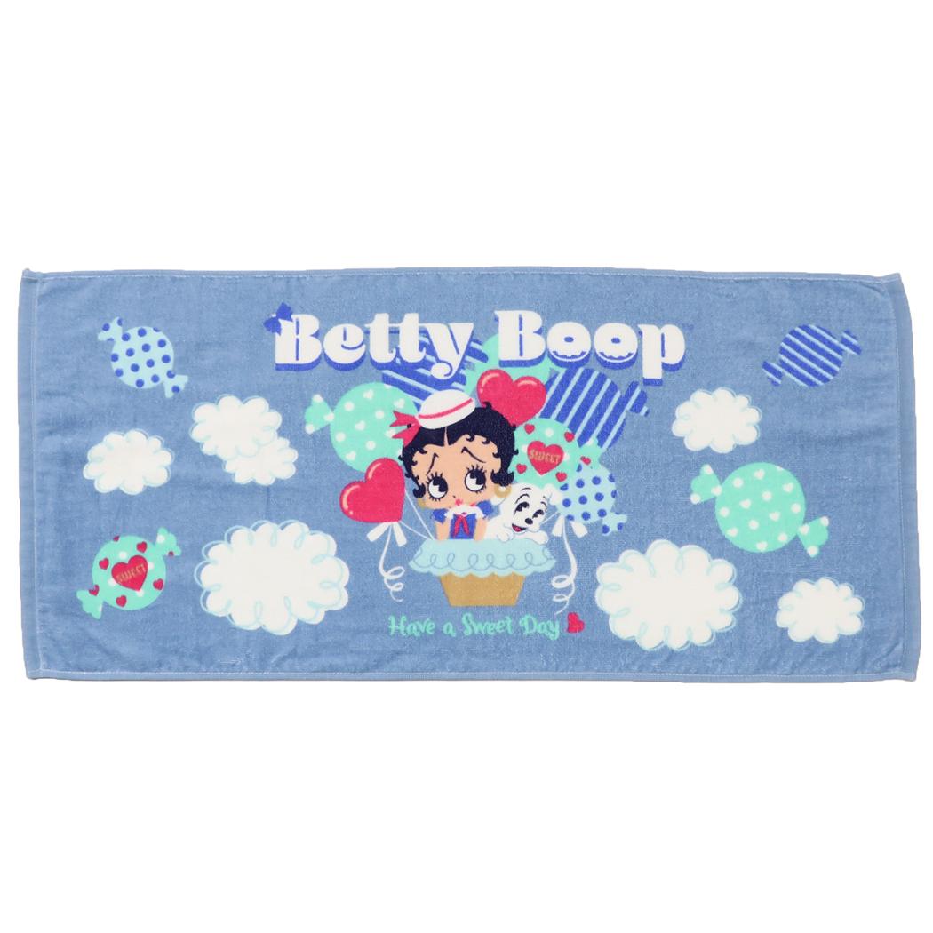 ベティブープ フェイスタオル シャーリング染料プリントロングタオル キャンディ BETTY BOOP 犬飼タオル 新生活雑貨 キャラクター グッズ