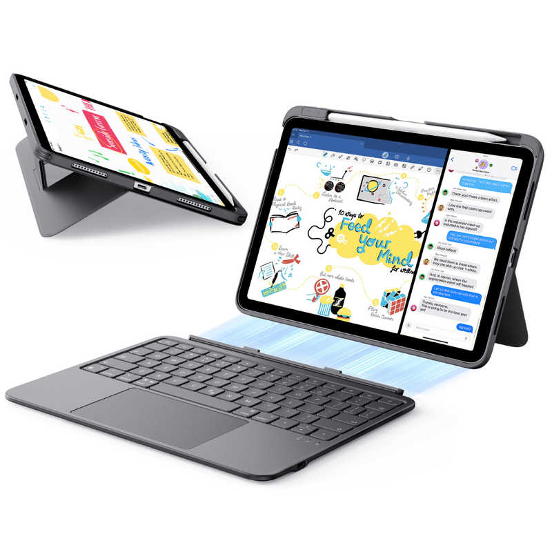 ESR iPad A16 第11世代 第10世代 iPad Air 11インチ(M4/M3/M2) 日本語配列 マグネット キーボード 着脱式キーボード スタンド トラックパッド