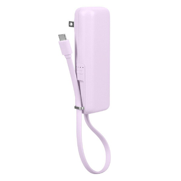 MOTTERU ACモバイルバッテリー 5000mAh ペールアイリス MOT-MBAC5001-PU