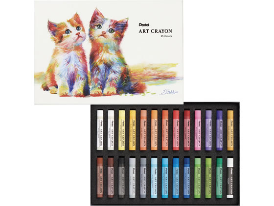 ぺんてる アートクレヨン 25色セット 『ホワイト2本・26本入り』 PTAC-26 ARTCRAYON 新製品 大人のクレヨン おじいちゃん 芝崎春通
