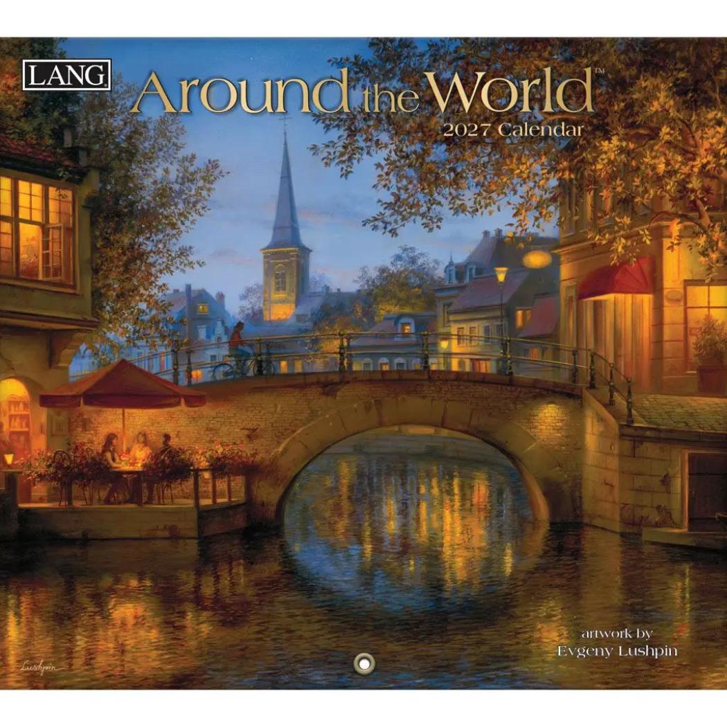 2027 Calendar 壁掛けカレンダー2027年 LANG ラング Around The World ハートアートコレクション Evgen 爆買