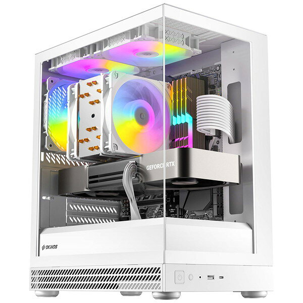 Okinos オキノス Micro-ATX対応ミニタワーPCケース 白 Aqua UNO Polar White