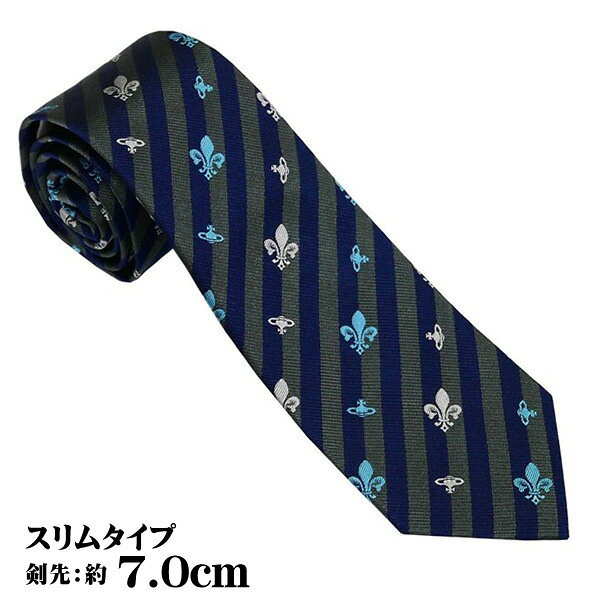 ヴィヴィアン・ウエストウッド AW2025モデル ネクタイ SAGE 7cm幅 81050001-W0191-M404