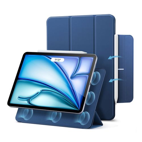 ESR iPad Air 11インチ M4/M3/M2/第5/第4世代 用REBOUND マグネット吸着式 Smart Folioケース ネイビーブルー ES28517
