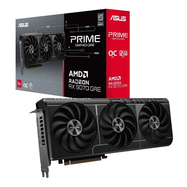 ASUS｜エイスース ASUS Radeon RX 9070 GRE トリプルファン搭載 オーバークロックグラフィックボード PRIME-RX9070GRE-O12G-EVO