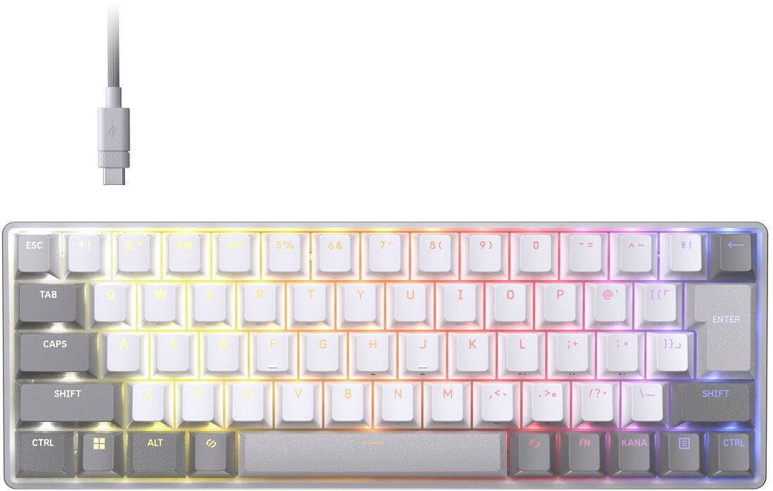 CORSAIR コルセア CLIPPER PRO MINI 60 ホール効果ゲーミングキーボード PBT二色成形 有線RGB 英語 ホワイト CHR-979111J-JP