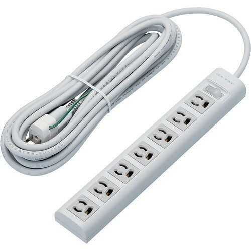 エレコム 延長コード 電源タップ 5m 3P 7個口 一括スイッチ付 3P→2P変換 T-Y055DA(1個)