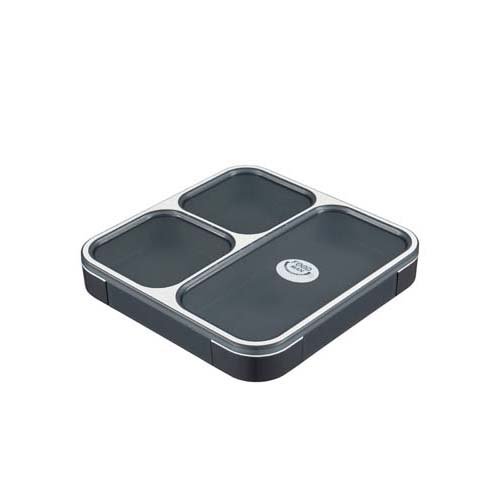 DSK 薄型弁当箱 フードマン 800ml クリアブラック(1個)