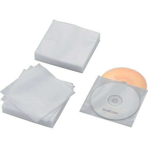 エレコム ブルーレイ・CD・DVD対応不織布ケース ホワイトCCD-NWB120WH(1パック)