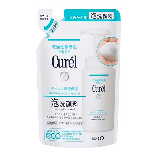 【医薬部外品】 花王 キュレル 潤浸保湿 泡洗顔料 詰替 130mL　×24個 ◆