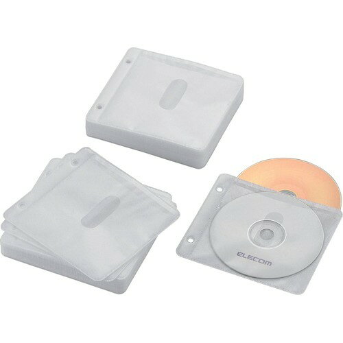 エレコム ブルーレイ・CD・DVD対応不織布ケース ホワイト CCD-NBWB120WH(1パック)