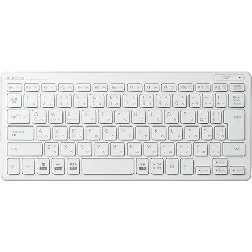 エレコム ミニキーボード Bluetooth パンタグラフ 超薄型 軽量 ホワイト TK-FBP100WH(1台)