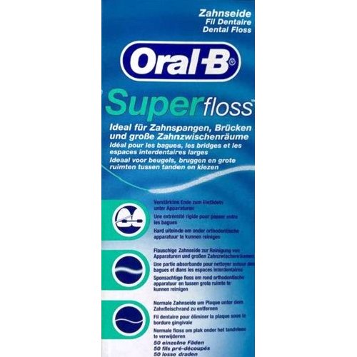 オーラルB Oral-B スーパーフロス Super floss  50本 デンタルフロス ブリッジ  インプラント 歯科矯正 フロス オーラルケア デンタルケア 【輸入品】