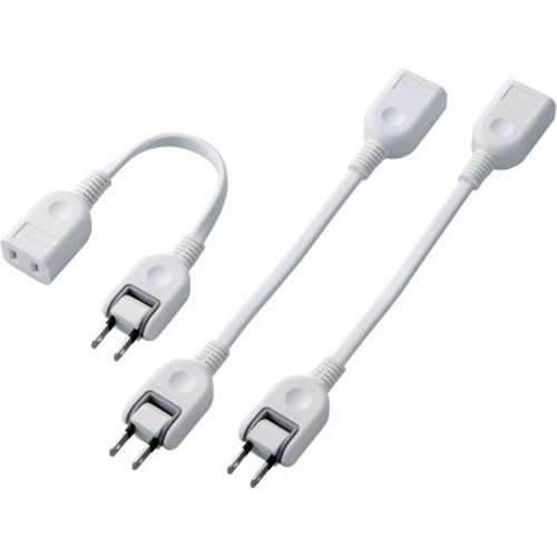 エレコム 延長コード 電源タップ 0.1m 2P 1個口 ACアダプタ用電源延長 T-ADR1WHX3(3本入)