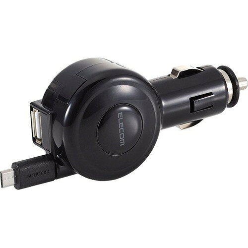 エレコム 2.4A 巻取りDC充電器 micro&USB MPA-CCM03 ブラック(1コ入)