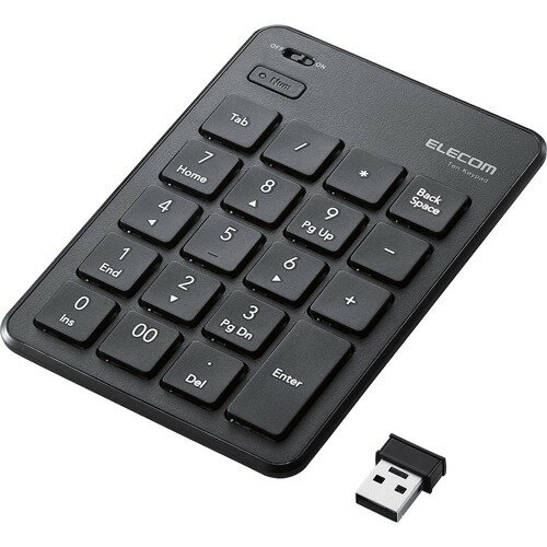 エレコム テンキー ワイヤレス 薄型 [Tab]キー・[00]キー パンタグラフ TK-TDP019BK(1個)