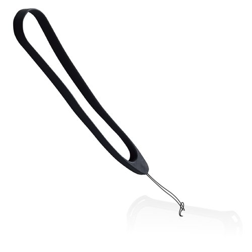 エレコム スマートフォン ハンドストラップ シリコン ブラック P-STH02BK(1個)