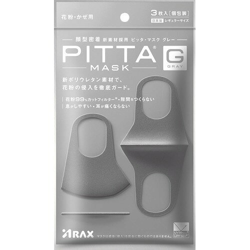ピッタ・マスク グレー(3枚入)