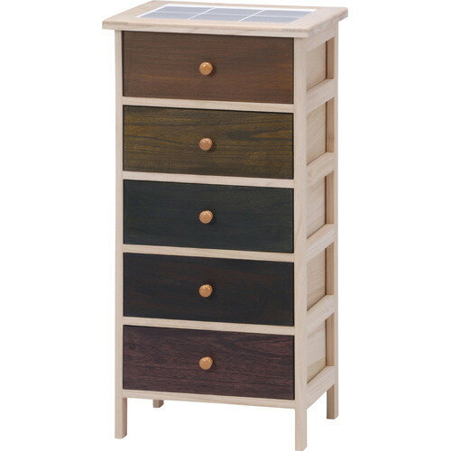 楽天市場】不二貿易 桐製 マルチカラフル5段ボックス シンクエ 2(1台