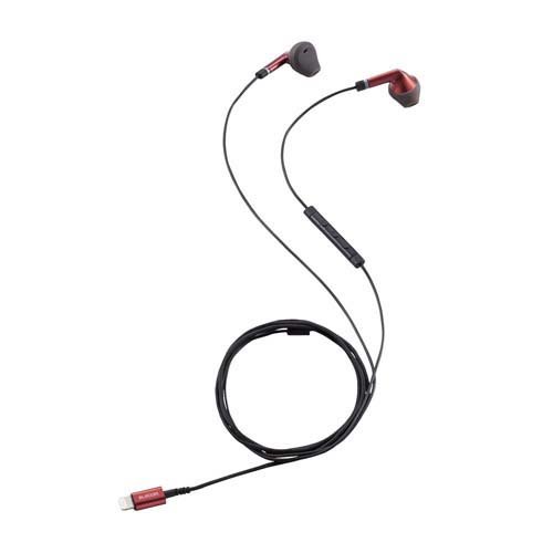 ELECOM 高耐久マイク付きセミオープンライトニングイヤホン EHP-LFS10IMRD