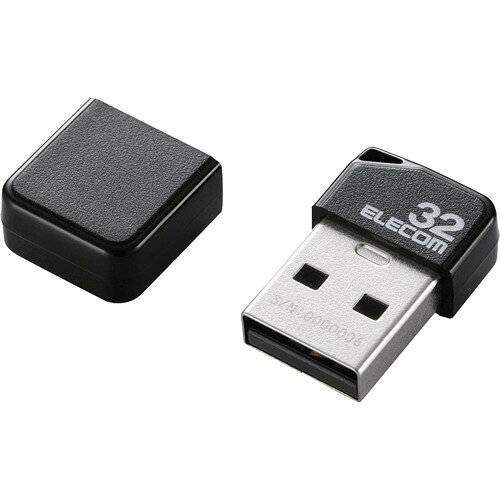 エレコム USBメモリ USB2.0 小型 32GB キャップ付 ストラップホール 1年保証(1個)