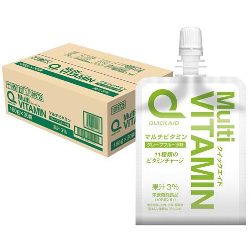 クイックエイド マルチビタミン 11種類のビタミン 栄養機能食品 ゼリー飲料(180g*30コ入)