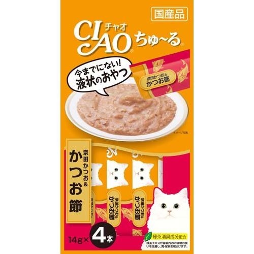 いなば CIAO ちゅ〜る 宗田かつお＆かつお節 14g 4本入り(12600103)×48 (s1260019)