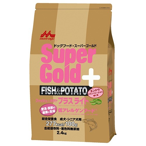 森乳サンワールド スーパーゴールド フィッシュ&ポテト プラスライト 肥満・関節の健康に配慮 2.4kg (78100058)